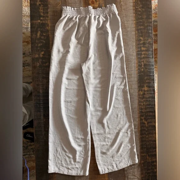 NWT Gracyoga Womens Wide Leg Pants High Waisted Flowy Tie Knot Trousers Gray - Picture 5 of 6